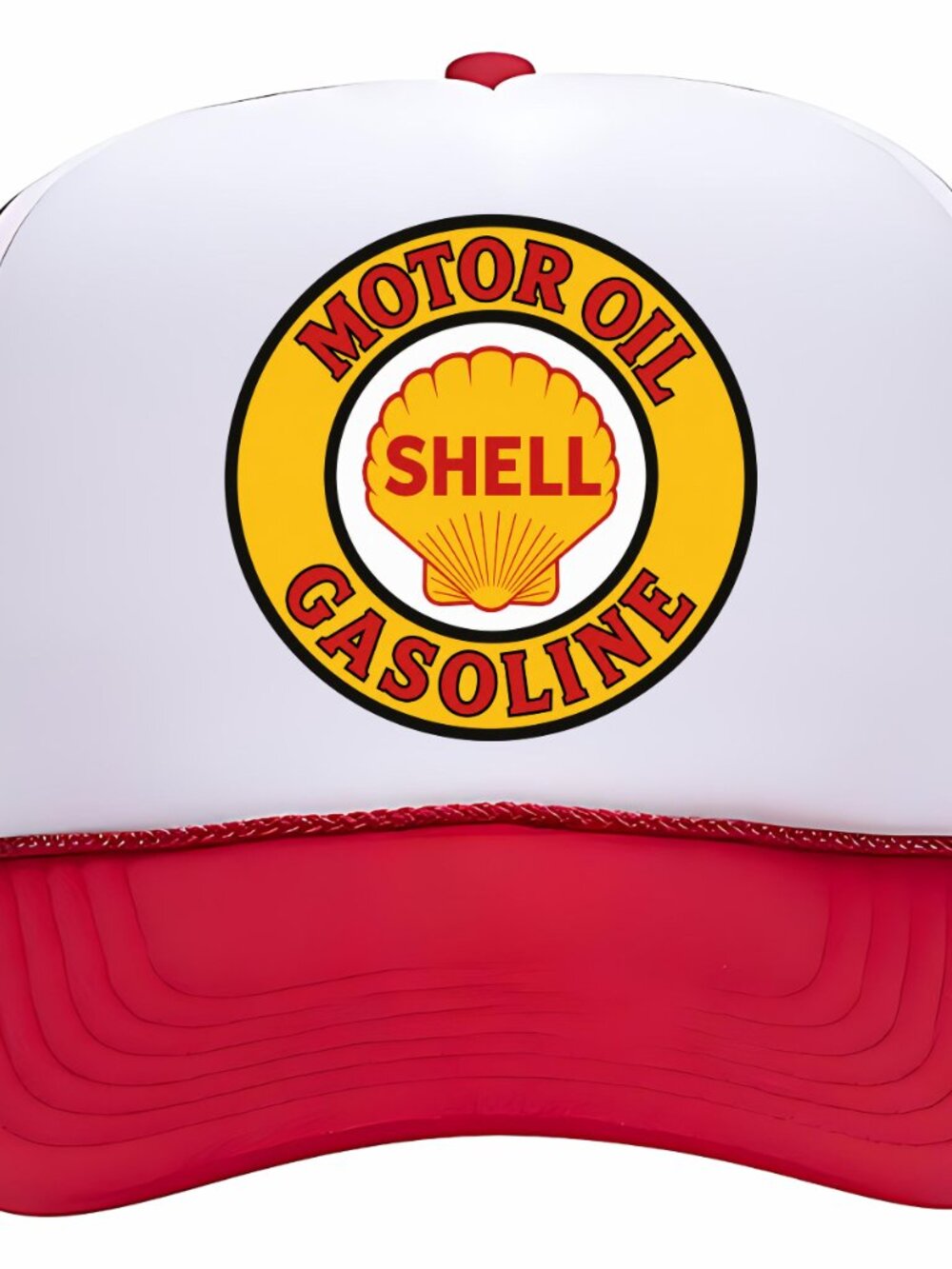 Shell Gasoline Motor Oil Foam Trucker Mesh Snapback Cap Hat Black